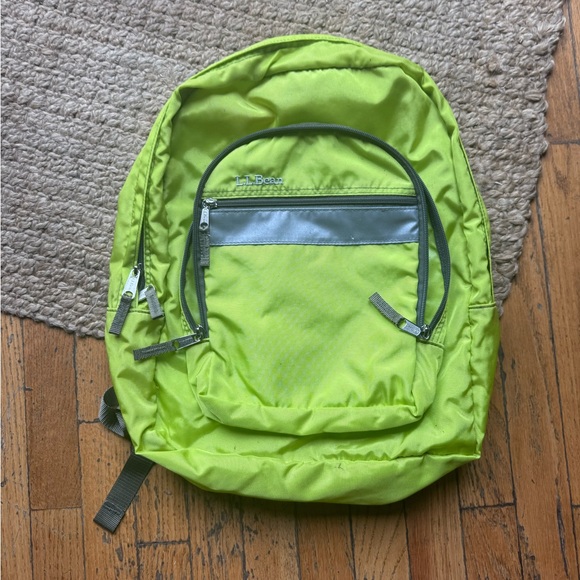 L.L. Bean Neon Green Backpack Original Back pack 24L - Picture 1 of 5